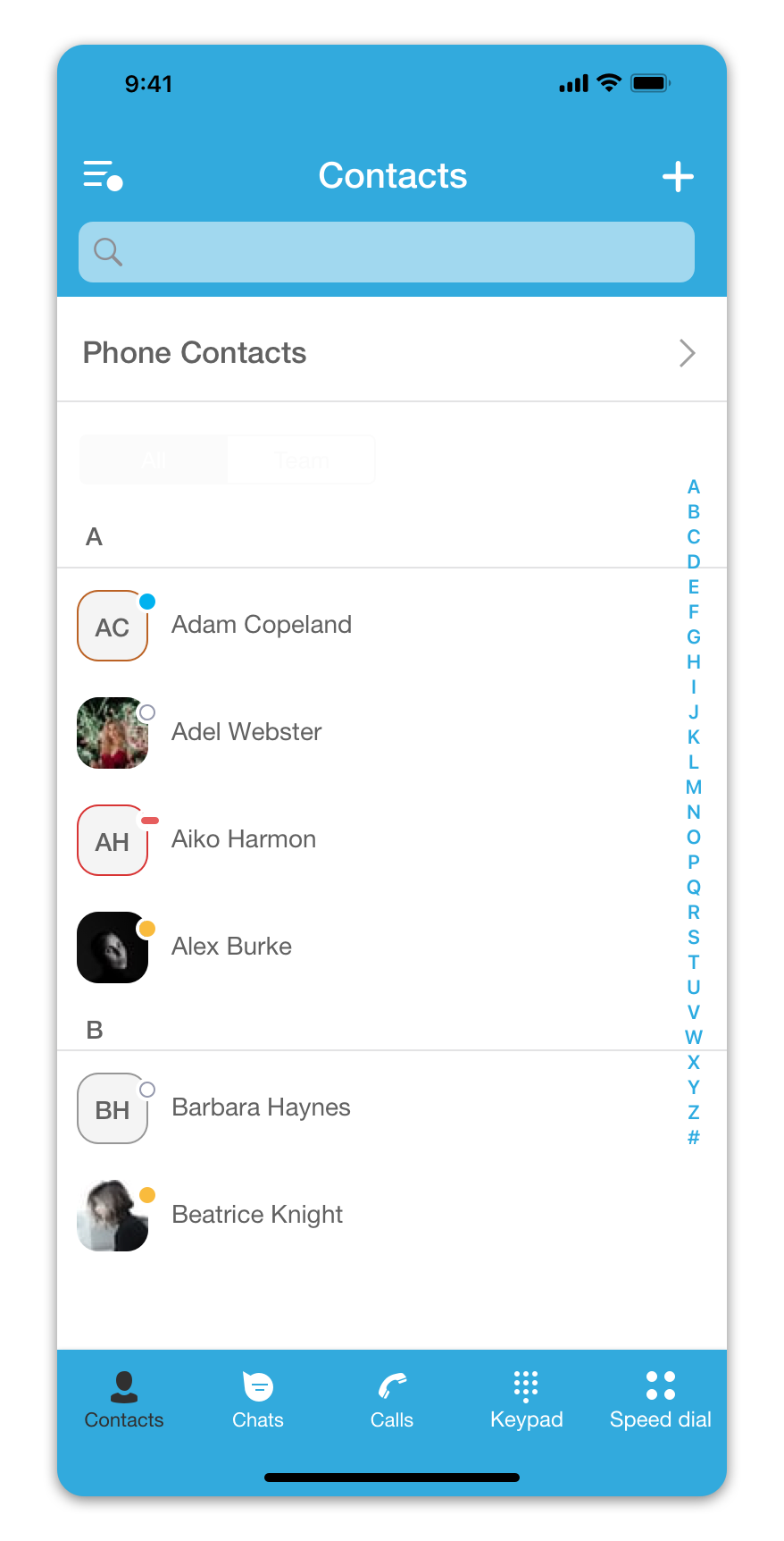 User Interface Overview in iOS app – PeerOne